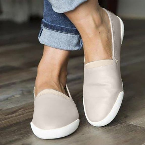 ZTTD Women Ladies Fashion Shallow Flat Round Toe Casual Loafers Roman Boat Shoes