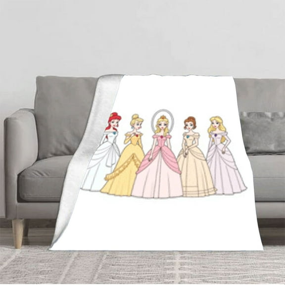 Luxurious Soft Flannel Blanket - Cozy Warmth for Sofa Travel & Bed - Elegant Princess Pattern Design Perfect for Any Chair