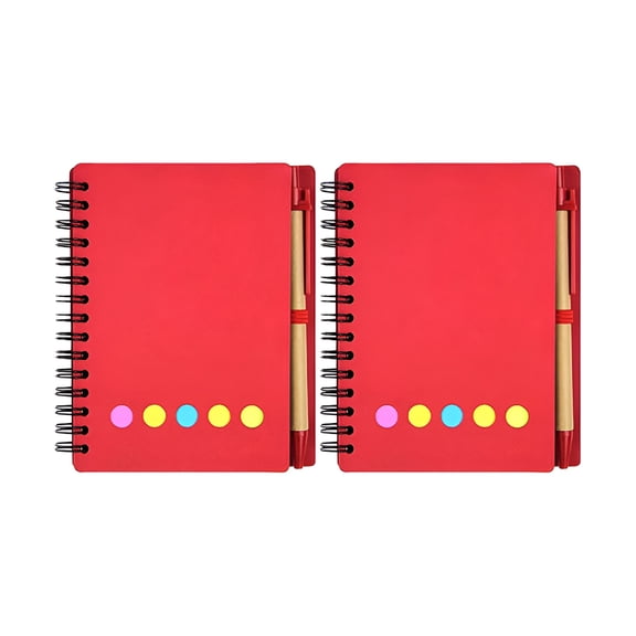 CCOCC 2 Packs Notebook Steno Pads Lined Notepad with Pen in Holder,Sticky Notes,Page Marker Colored Index Tabs Flags,Small Pocket Notebooks
