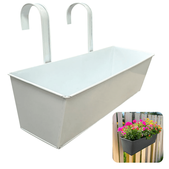 Railing Planters Outdoor Balcony 11 Inch Deck Over The Railing Planter Boxes Hanging Planters for Fence Flower