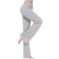 thumbnail image 5 of YUEJUIR Pants for Women Women's Yoga Wear Drawstring Micro Pants Dance Pants Exercise Yoga Wide Leg Pants Pants Bell Bottom Leggings Flare Pants Plus Size Clothes for Women (Gray,S), 5 of 5