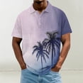 thumbnail image 2 of Dagegui Men's Collared Short Sleeve T-Shirts Palm Tree Graphic Tee Casual Crewneck T Shirts Summer Beach Vacation Tops White XL, 2 of 5