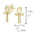 thumbnail image 4 of Bling Jewelry Womens Egyptian Ankh Cross Sterling Silver Small Stud Earrings, 4 of 5