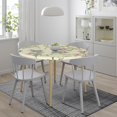 Floral Botanical Pattern Round Fitted Table , Waterproof Elastic