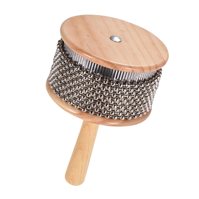 Instrumento musical de percusión Cabasa de madera Cadena y cilindro con cuentas de metal Pop Shaker Abanopi Cabasa