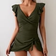 thumbnail image 5 of TODOZO Women's Ruffle V Neck Swimsuit Crisscross Tummy Control Swim Dresses Tie Knot One Piece Bathing Suit Skirt One Piece Swimdress Swimsuit for Women Tie Knot Swim Dresses Bathing Suit Skirt, 5 of 5