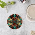 thumbnail image 4 of BaHomeck Drink Coasters Set of 4 with Holder Aztec pattern in the style of psychedelic digital art Water Absorbent Ceramic Coasters Tabletop Protection,Suitable for Various Cup ,Home Decor, 4 of 4