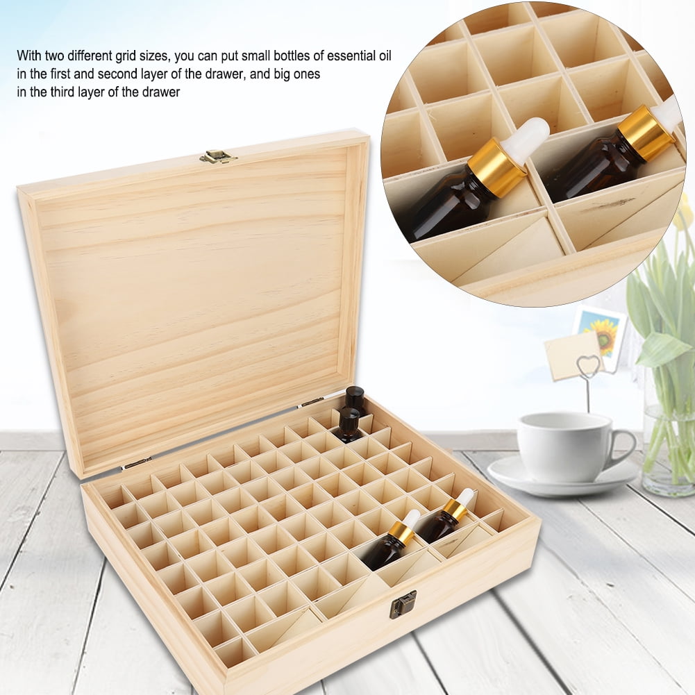 Tebru Essential Oil Storage Case, Wooden Essential Oil Case, Natrual