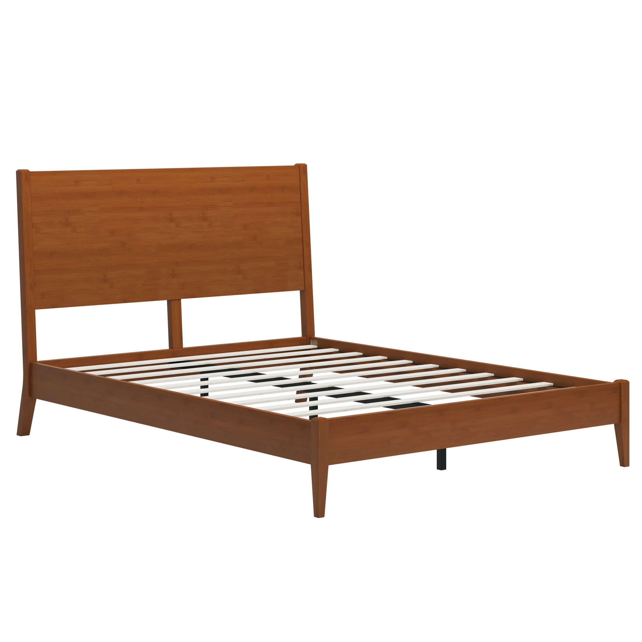 Christopher Knight Home Mid-Century Modern Solid Bamboo Wood Platform Bed, Queen Size, Walnut
