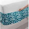 thumbnail image 2 of Modern Bed Skirt, Botanical Design Leafy Branches on Monochromatic Background Illustration, Elastic Bedskirt Dust Ruffle Wrap Around for Bedding Decor, 4 Sizes, Petrol Blue and White, by Ambesonne, 2 of 2