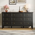 thumbnail image 2 of YouTrend 9 Black Large Drawer Dresser, Retro Wood Adult Dresser with Metal Handles for Bedroom,Living Room, Hallway, 2 of 10