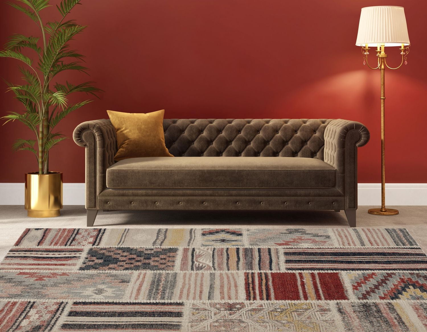Tapis Grand Zéro Giles ivoire & bleu de 8 pi x 10 pi