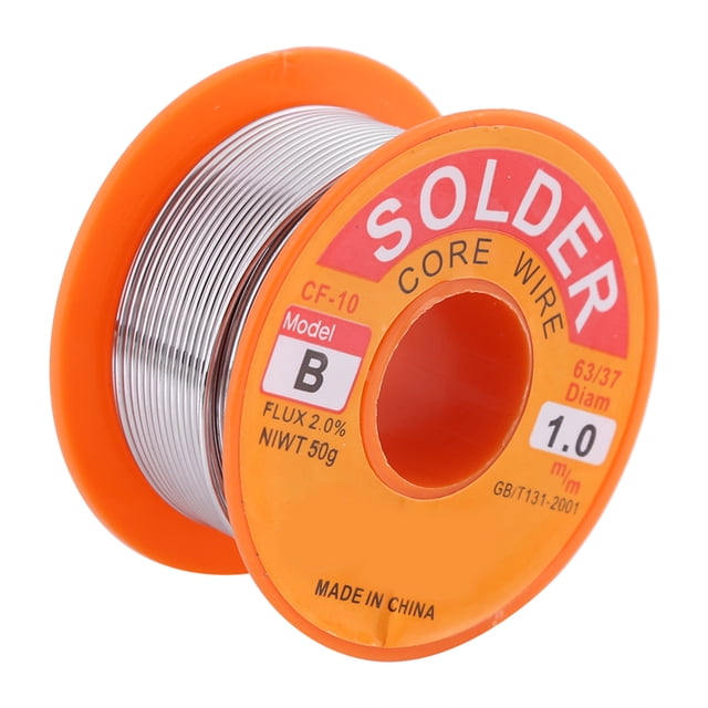 Carrete de alambre para soldar con núcleo de resina 63/37, fundente con 2 % de estaño, 0,6/0,8/1,0 mm, 50 g