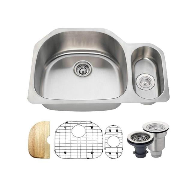 Polaris 3221l 16 Ens All In One Undermount Stainless Steel 32 Left Double Bowl Kitchen Sink Gauge