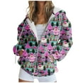 thumbnail image 2 of WXLWZYWL Oversized Hoodie for Women Zip Up Christmas Bell Y2K Fleece Long Sleeve Jacket Coat Xmas Sweatshrits, 2 of 5