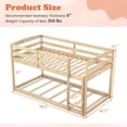 thumbnail image 3 of Costway Twin over Twin Low Bunk Bed with Guardrails Integrated Ladder Kids Wooden Beige, 3 of 10