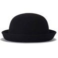 thumbnail image 1 of Trendy Women Solid Color Bowler Derby Wool Felt Hat, 1 of 5
