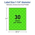 thumbnail image 6 of Avery Printable Round Labels, Neon Green, 1.25" Diameter, 1,200ct, 6 of 11