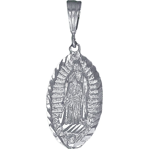 EJewelryPlus Sterling Silver Virgin Mary Pendant Necklace Medallion