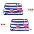 thumbnail image 3 of Naloa Flamingo Leather Makeup Bag for Purse Travel, Portable Small Cosmetic Organizer for Women and Girls, Make up Bag with Zipper, 3 of 8