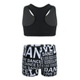 thumbnail image 2 of Hansber Kids Girls 2PCS Active Outfits Workout Racer Back Sports Bra Top with Shorts for Gymnastic Black L, 2 of 7