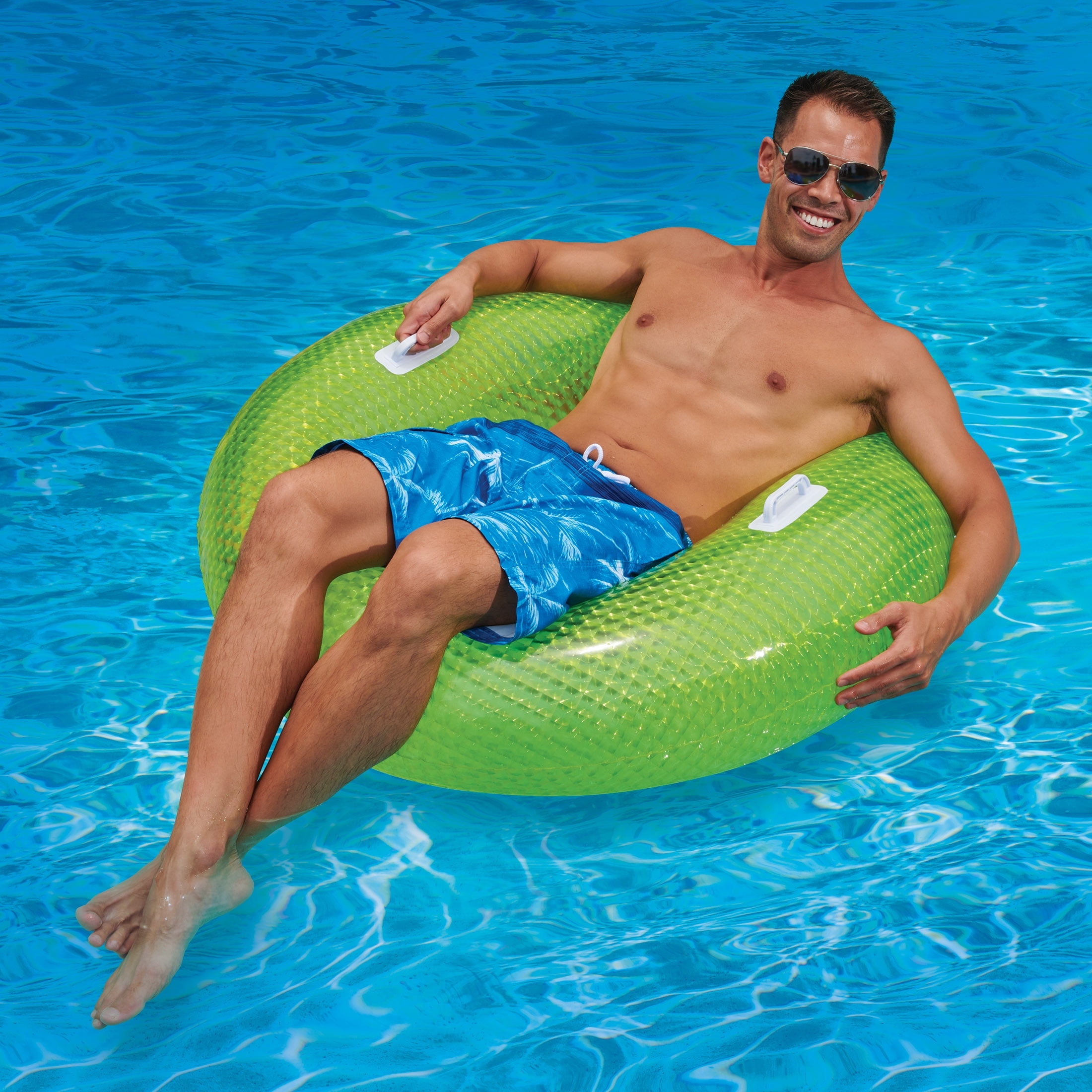 Bluescape Green Diamond Sparkles Inflatable Tube Pool Float, Age 9+, Unisex