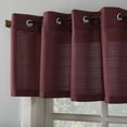 thumbnail image 4 of (2 pack) Mainstays Solid Semi Sheer Curtain Tier Pair and Valance Set, 3 Piece Ready Made Kitchen Curtains, Wine, 54" W x 24" L, 4 of 8
