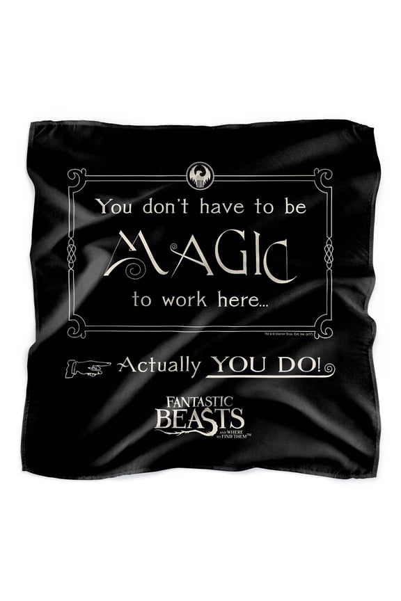 Fantastic Beasts and Where to Find Them Magic To Work Here Bandana (21 in x 21 in)