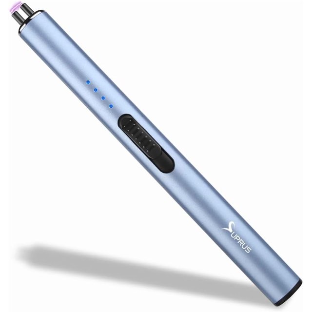 SUPRUS Electric Lighter Arc Windproof Flameless USB Rechargeable Lighter with Safety Lock (Blue)