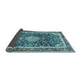 thumbnail image 2 of Ahgly Company Indoor Round Medallion Light Blue Traditional Area Rugs, 5' Round, 2 of 4