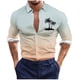 thumbnail image 2 of Blusa y camisa de manga larga con cuello vuelto para hombre, estilo casual, a la moda, con botones estampados, blusa de manga larga con cuello vuelto, camisetas de poliéster para hombre, 2 of 5