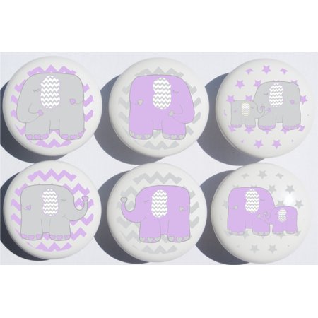 Purple Elephant Drawer Pulls Jungle Safari Animal Elephant