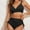 Black, variant on Women High Waisted Bikini Set Two Piece Push Up Bathing Suits Double Straps Swimsuits with Side Strap Thong Bottoms Black S