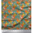 thumbnail image 1 of Soimoi Poly Georgette Fabric Floral,Monstera Leaves & Pine Fruits Print Fabric by The Yard 52 Inch Wide, 1 of 1