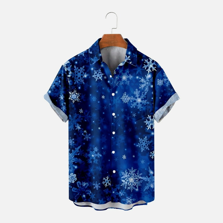 YYDGH Mens Plus Size T Shirts Casual, Mens Bowling Shirt Xmas Tree