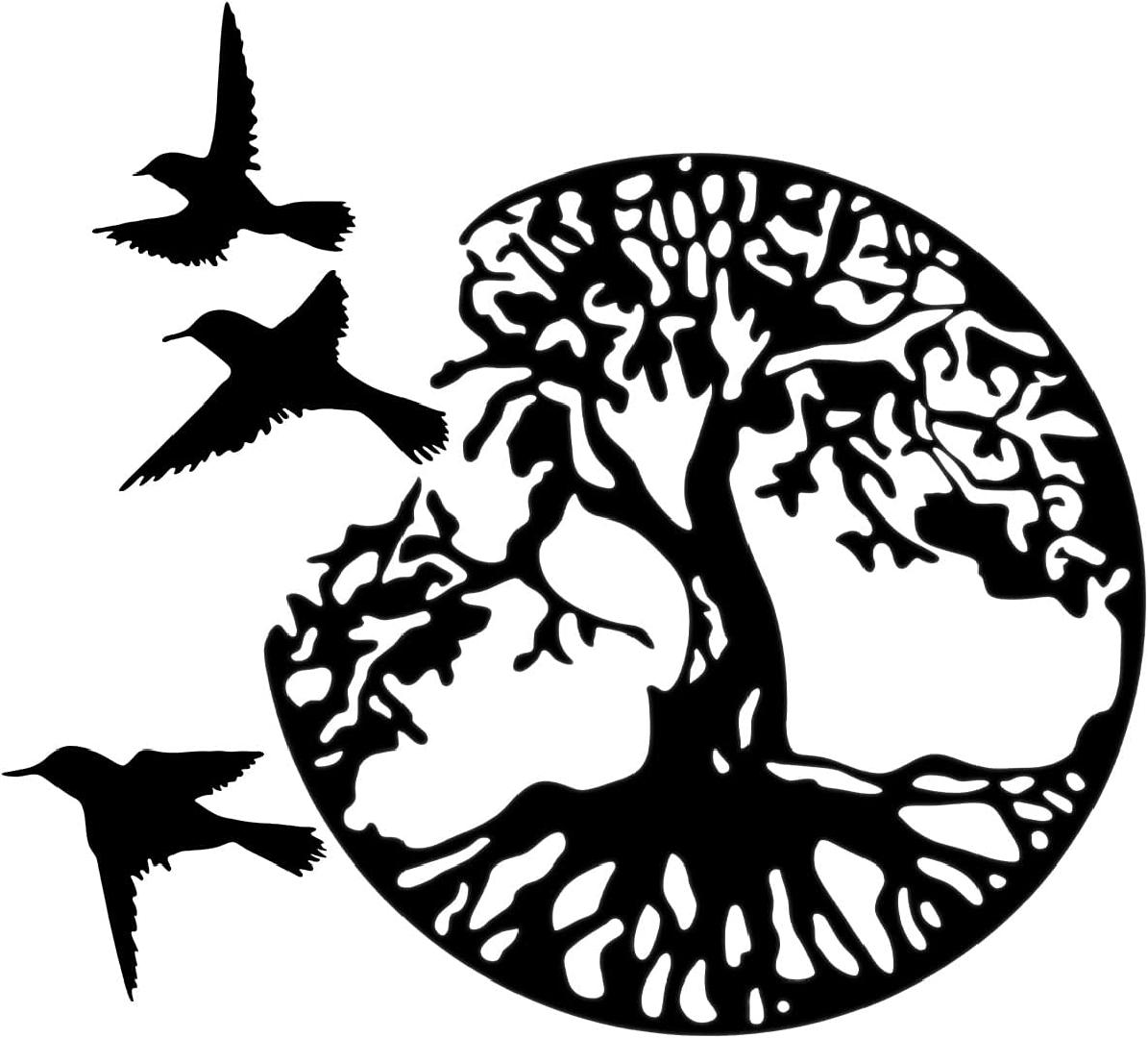 11.8 " Tree of Life and 3 Birds Metal Wall Art Tree of Life Wall Decor