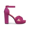 thumbnail image 3 of BLISSFUL STEP Women's Glitter Platform Crisscross Straps Block Heel Sandals Hot Pink 10, 3 of 7