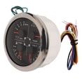 thumbnail image 5 of Xirurus 4in1 3.35 inches / 85 mm Gauge Multifunction Fuel Level Oil Pressure Water Temp Volt Meter DC 8-16V for Car RV Boat Motorcycle, Black Dial Silver Cover C/BAR, 5 of 9