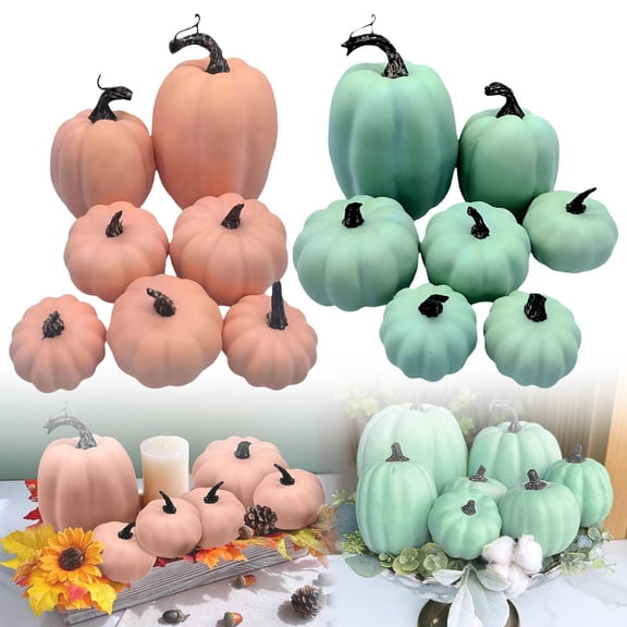 CoreLiving Pumpkin Decor Artificial Decorative Pumpkins Fake Pumpkins for Decorating Festive Fall Decorations for Home Table Centerpieces and Porch