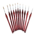 thumbnail image 1 of 11 piezas de pinceles en miniatura, pinceles de detalle, pinceles finos para modelismo, delineadores rojo, 1 of 9