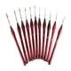 thumbnail image 1 of 11 piezas de pinceles en miniatura, pinceles de detalle, pinceles finos para modelismo, delineadores rojo, 1 of 9