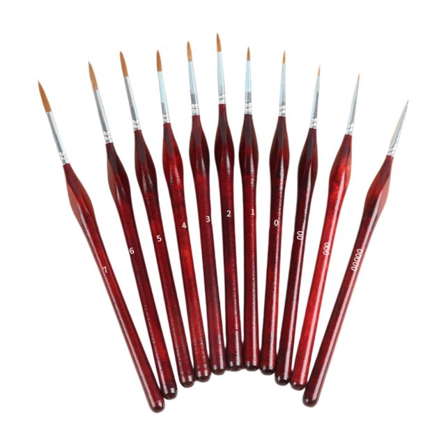 Elodie 11 Pieces Miniature Paint Brushes Micro Detail Brushes for Acrylics Workshop red