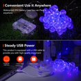 thumbnail image 4 of Batería Fairy Lights OMIKA Globe de 30 LED UV negra, 4,5 m, paquete de 2, 4 of 7