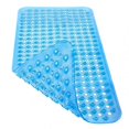 thumbnail image 1 of alfombrilla de baño para bañera, alfombrilla de ducha con ventosas de drenaje, lavable a máquina, BPA, látex, libre de ftalatos, 34.5 x 15.5 pulgadas, azul limpio, 1 of 5