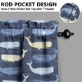 thumbnail image 5 of Kitchen Curtains 24 Inch Short - 3 Panel Set, Shark Whale Dolphin Ocean Theme, Rod Pocket Window Curtain, 100% Polyester for Nautical Farmhouse Kitchen, Easy Wash, 5 of 6