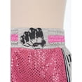thumbnail image 6 of Hansber Boys Muay Thai Fight Shorts Sequins MMA Kickboxing Grappling Training Bottoms Combat Sport Shorts Pink 8, 6 of 7