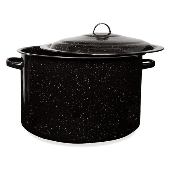 Granite 21 Qt Stockpot, Nonstick Soup Pot With Lid, Speckled Enamel Ware Cookware, Large Stock Pot For Boiling and Cooking, Big Granite Cooking Pot for , Campfire, Outdoor Stove