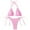 Pink, variant on Women Swimwear clearance Women Small Fresh Floral Fluorescent Color Printing Split Bikini Set Swimwear Yellow 4(S)