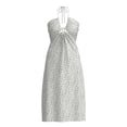thumbnail image 1 of Vestido George para Mujer, Escote Halter con Cintas Ajustable, Estampado Flores Blanco Talla G, 1 of 4