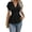 black, variant on Ruffle Peplum Top Wrap V Neck Ruffle Hems Peplum Blouse Slim Fit Dressy Casual Shirts for Office Work